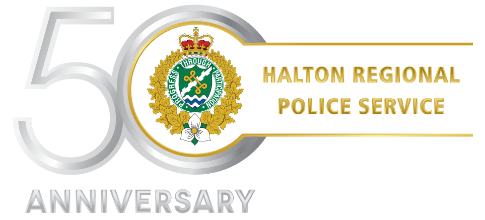 halton regional police services 50th anniversary logo.